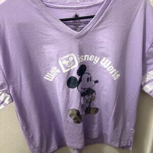 NWT WDW Mickey V Neck Purple shirt woman’s L
